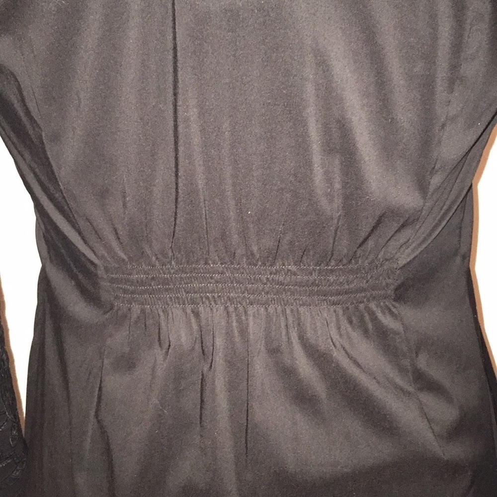 New BCBG Woven Cotton Black Down Button Top Sz XS - Picture 9 of 12